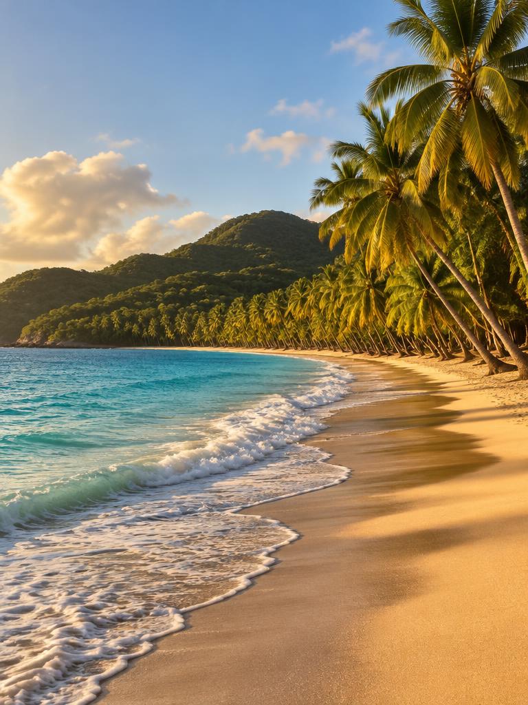 Anse des Salines, palmeraie bordant une baie dorée